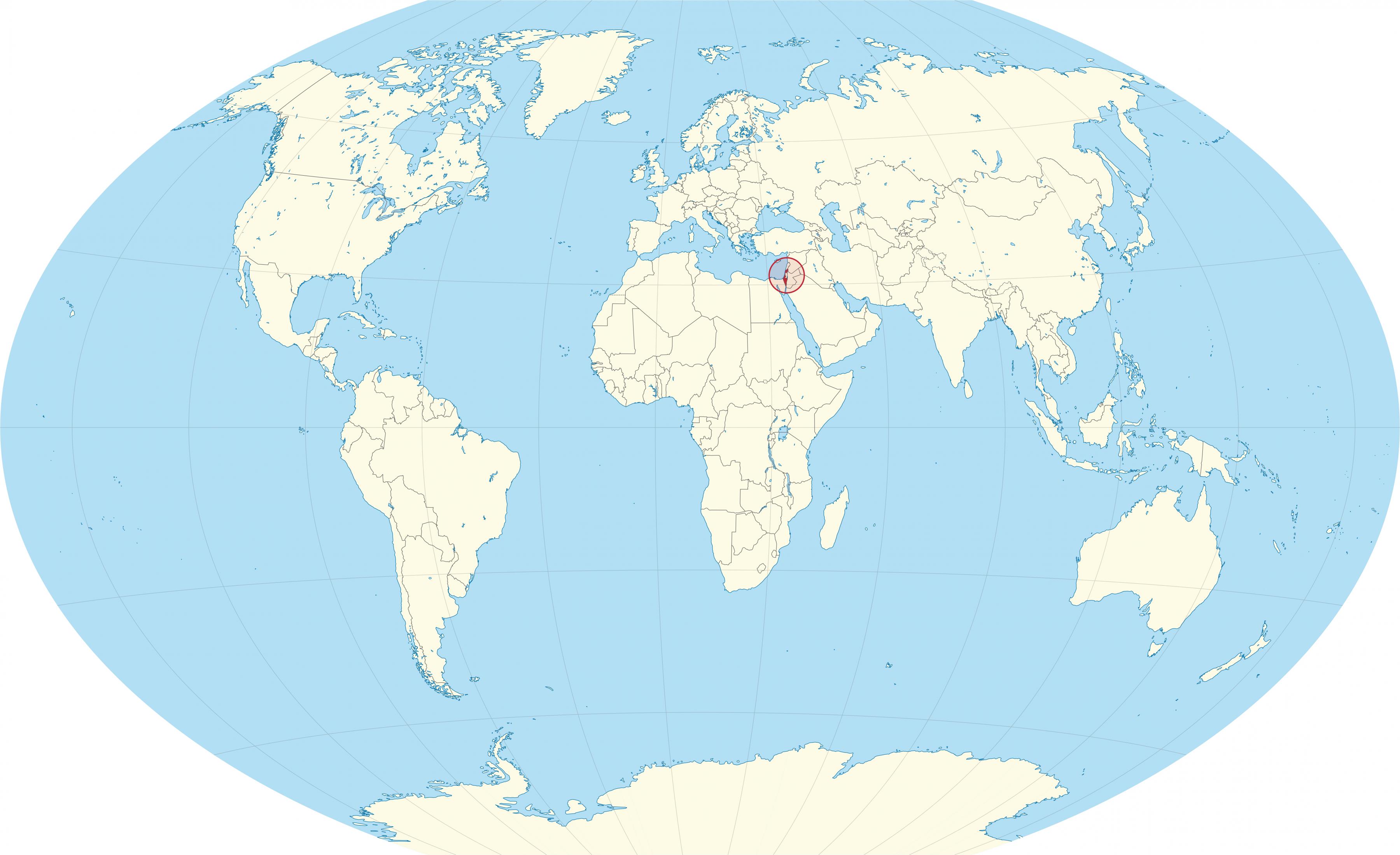 Israel on world map: surrounding countries and location on Asia map