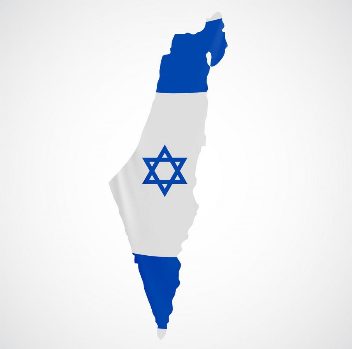 Map of Israel flag