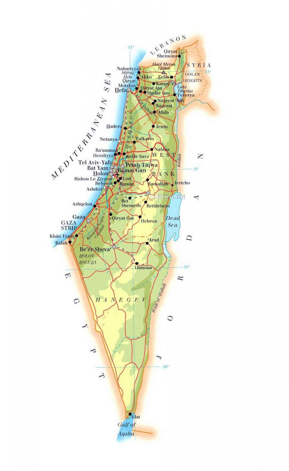 Israel landform map