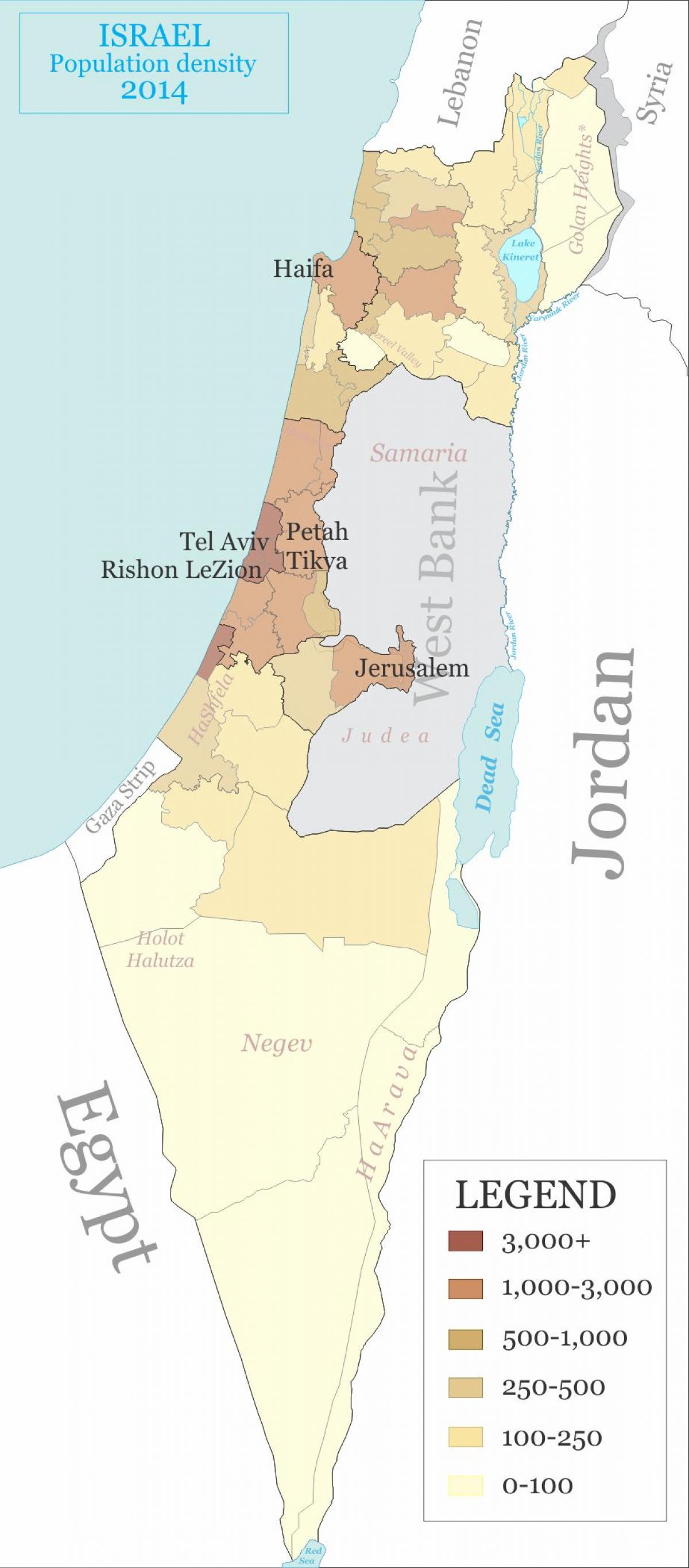 Israel density map